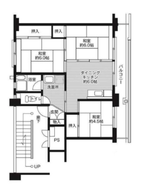 ビレッジハウス米子1号棟の間取り