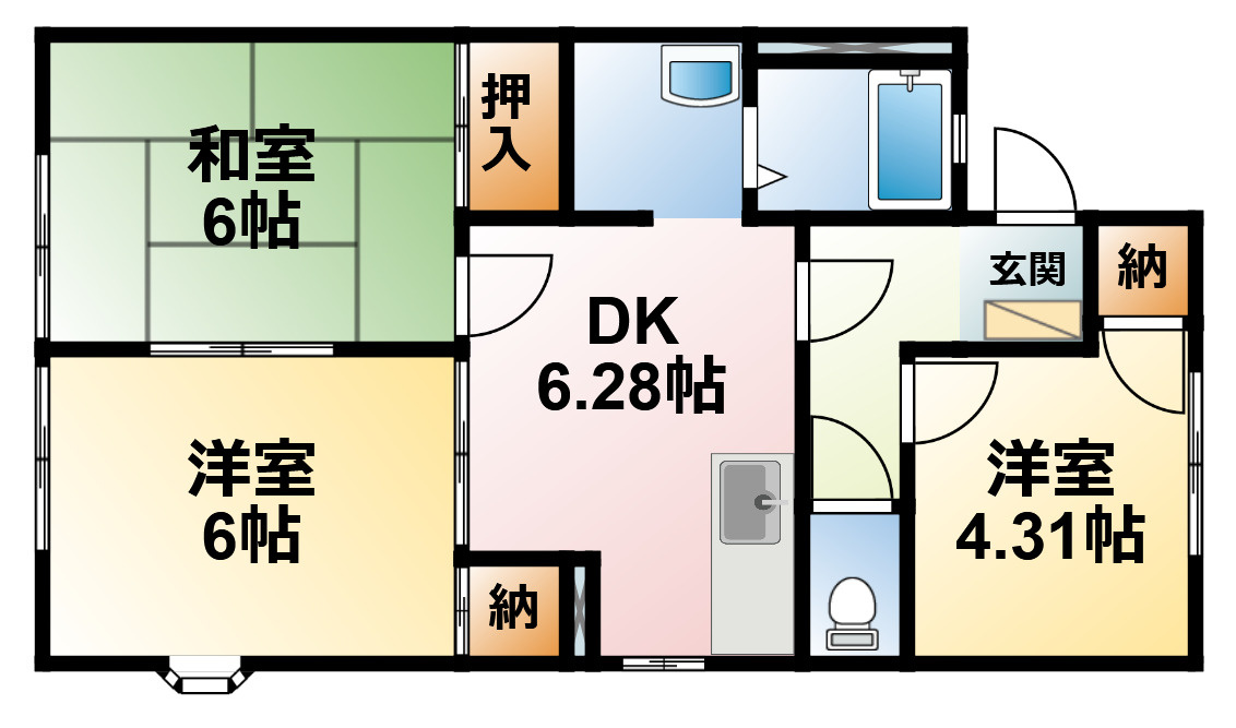 サンフィルド東金Ⅳの間取り|ファミリータイプの間取りです