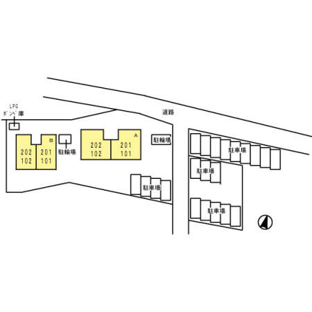 セジュールＨＩＲＯ　Ｂ棟の区画図
