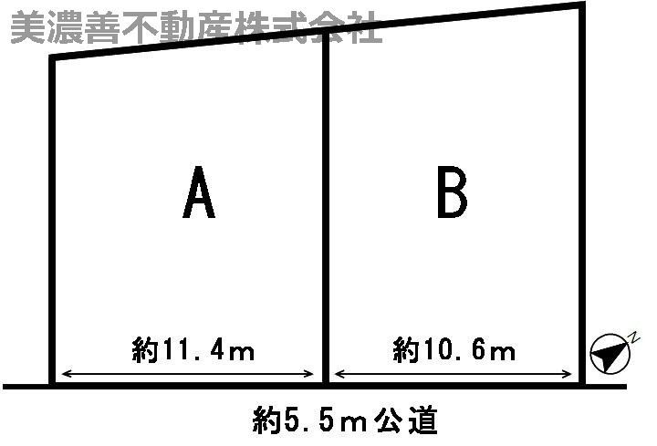 ５３８１３　岐阜市大縄場分譲地の区画図