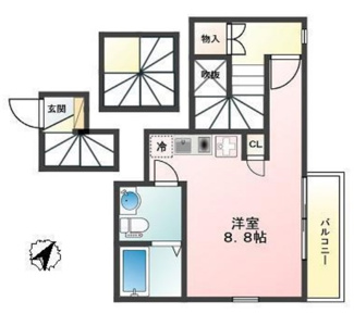 【間取り】 | ワンルームタイプです