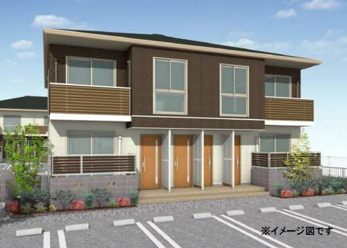 倉敷市老松町５丁目のアパートの外観|イメージパース