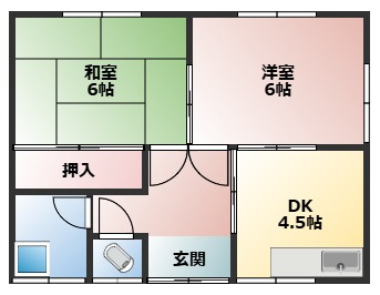 野久保アパート　中万呂の間取り