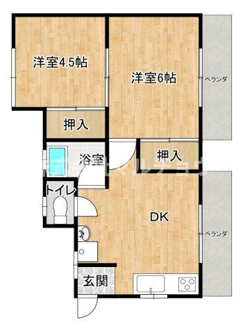 宝ハイツ1の間取り