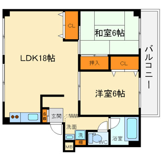 【間取り】 | 藤コーポラス | 図面　反転タイプ