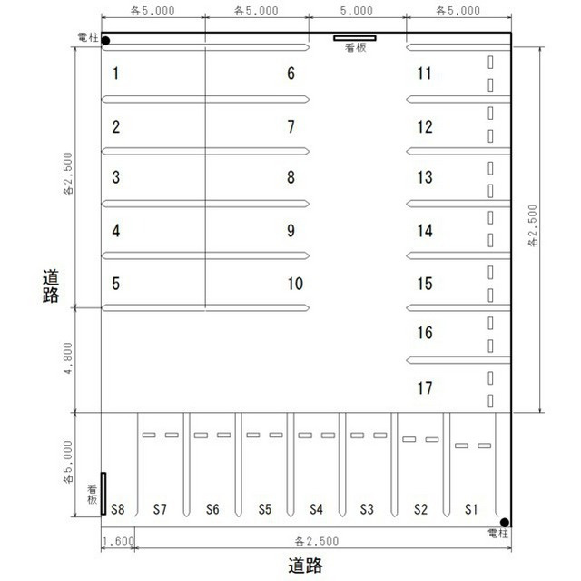 岐阜市長良井田の駐車場の間取り