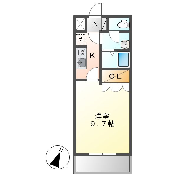 倉敷市広江６丁目のアパートの間取り