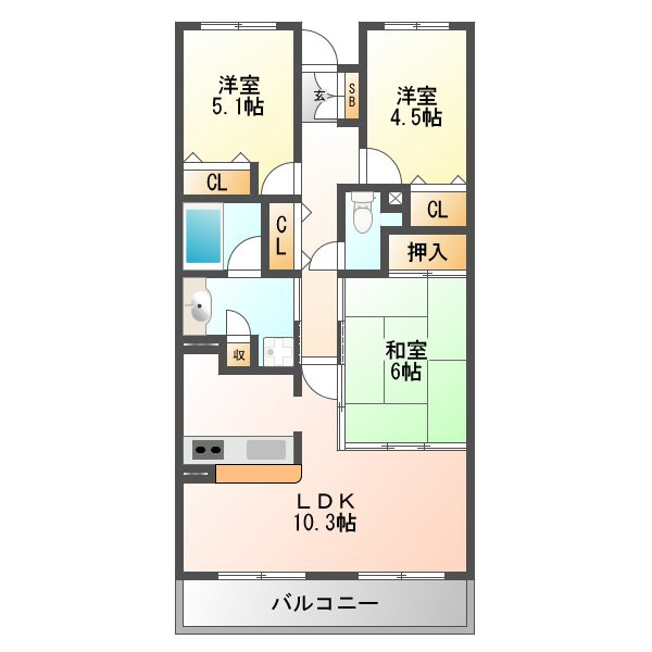 テレーズ神崎川の間取り