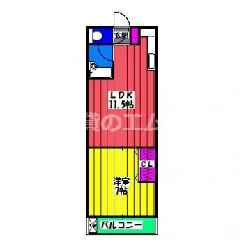 【間取り】 | 第１８東那珂ＩＲ　ＢＬＤ. | 第１８東那珂ＩＲ　ＢＬＤ.の間取り