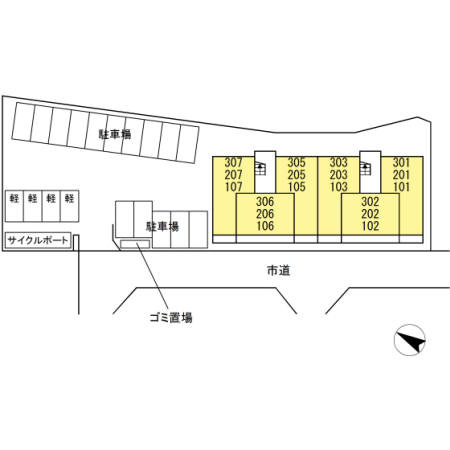熊本市南区御幸西４丁目のアパートの区画図