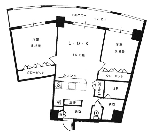 【間取り】 | EAST VILLAGE | 2LDKのお部屋です