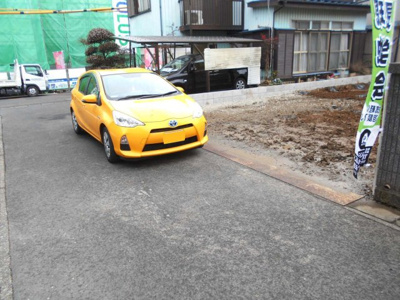 【駐車場】 | 新築　春日部市　大場　全1棟　1号棟　33坪 | 完成前ですが契約は可能です。モデルハウス紹介。ＬＤＫ20帖。駅徒歩11分。2面ﾊﾞﾙｺﾆｰ。