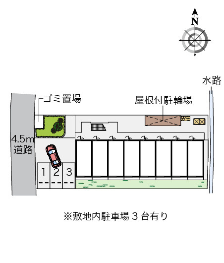 レオパレスノースアイランドⅡの駐車場