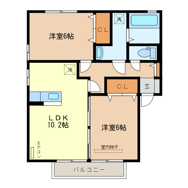 スカイコート Ｂの間取り