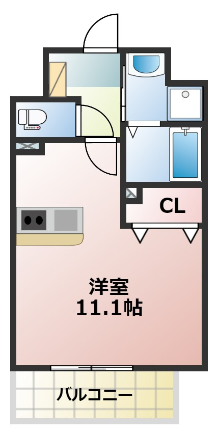 熊本市中央区新屋敷２丁目の賃貸マンションの間取り