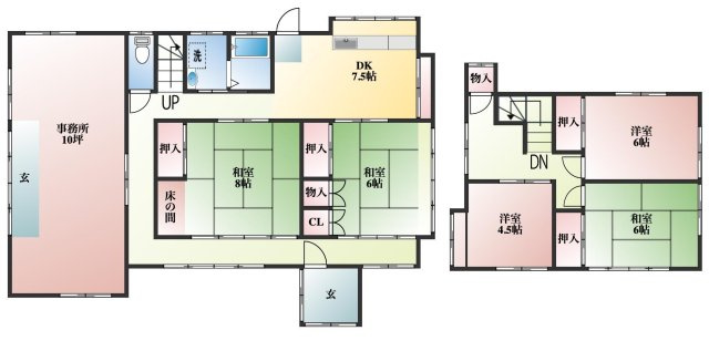 麦倉方貸家の間取り