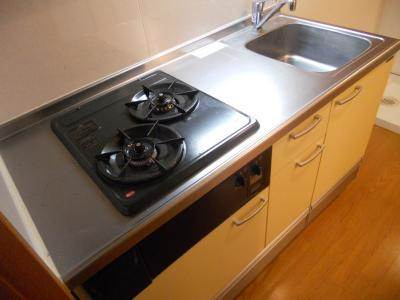 Stable三条大宮（ステーブル三条大宮）のキッチン|２口ガスシステムキッチン