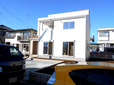 【外観】 | 新築　加須市　騎西　全2棟　1号棟　70坪 | ・加須バス10分・駐車場２台並列・南向き・４LDKとWIC付ｲﾝﾅｰﾊﾞﾙｺﾆｰ・騎西小・騎西中・さらに価格変更です。
