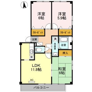 【間取り】 | フォブール白石　Ａ棟・