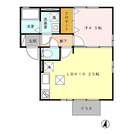 菊池郡菊陽町光の森３丁目のアパートの間取り