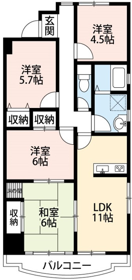 【間取り】 | 天神山マンションⅡ号館