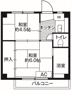 【間取り】 | ビレッジハウス旭４号棟