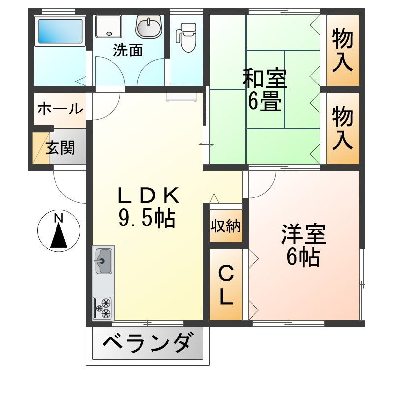 フレールアベニューの間取り