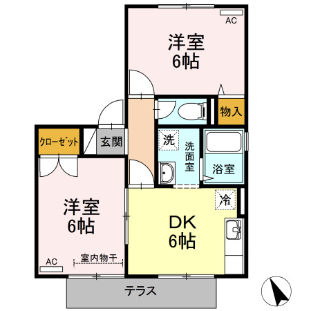 サンブリッジ　D棟の間取り