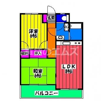 【間取り】 | キャッスル泉屋Ⅱ | キャッスル泉屋Ⅱの間取り