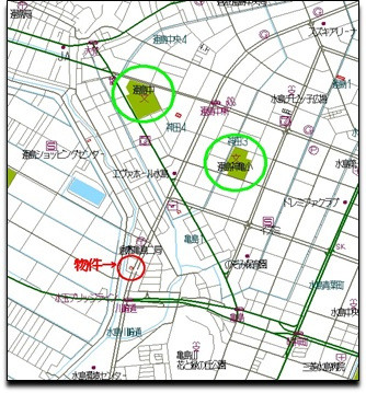 亀島２丁目　売地の周辺