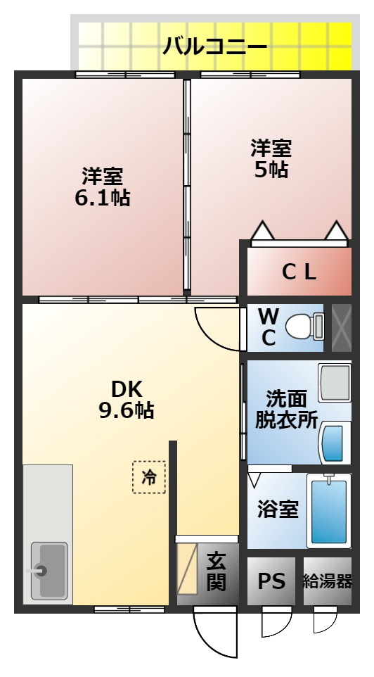 ノーヴァ寝屋川の間取り|２ＤＫの間取り
