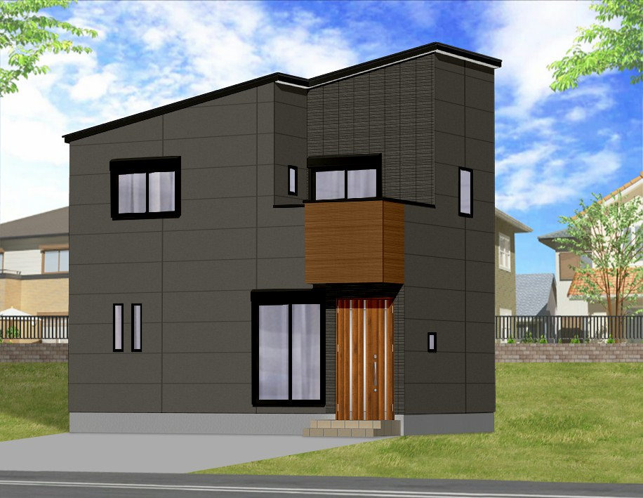 freeLife若王寺Ⅴ　2号地の外観パース|カラーセレクトはあくまで参考です。