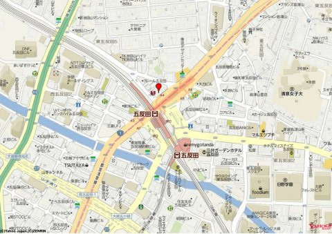 品川区東五反田５丁目の事務所の地図