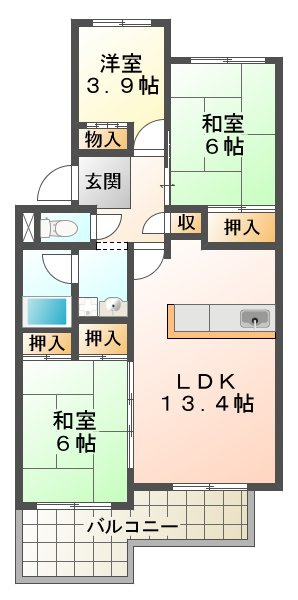 シティハイツ狩口の間取り
