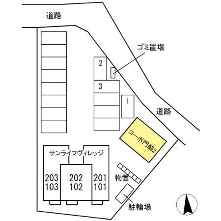 コーポ門脇2の区画図