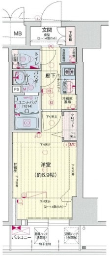 【間取り】 | プレサンス堺筋本町駅前シェル