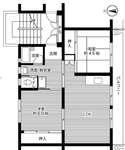ビレッジハウス奈戸岡1号棟の間取り
