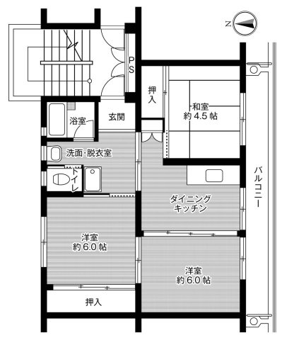 ビレッジハウス奈戸岡1号棟の間取り