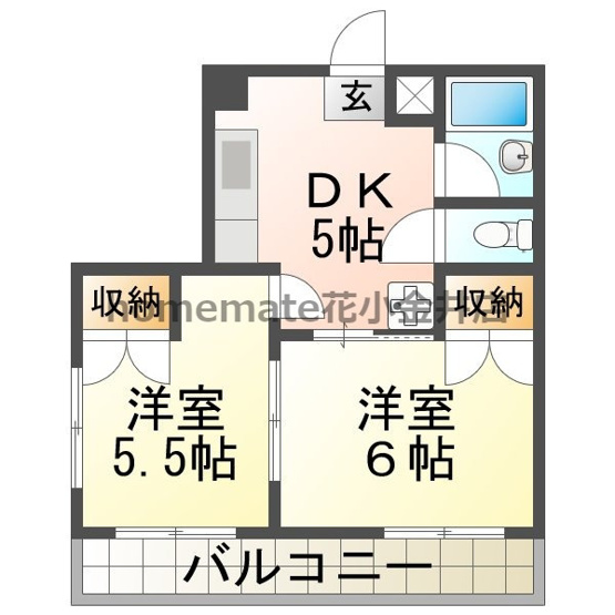 【間取り】 | 第二萩山コーポ