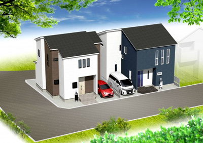 【外観】 | マイタウン石橋4丁目プレミアム◇◆全2区画◇◆モデルハウス◇◆ | 【完成イメージパース】
全2区画の学校・駅共に近い分譲地♪