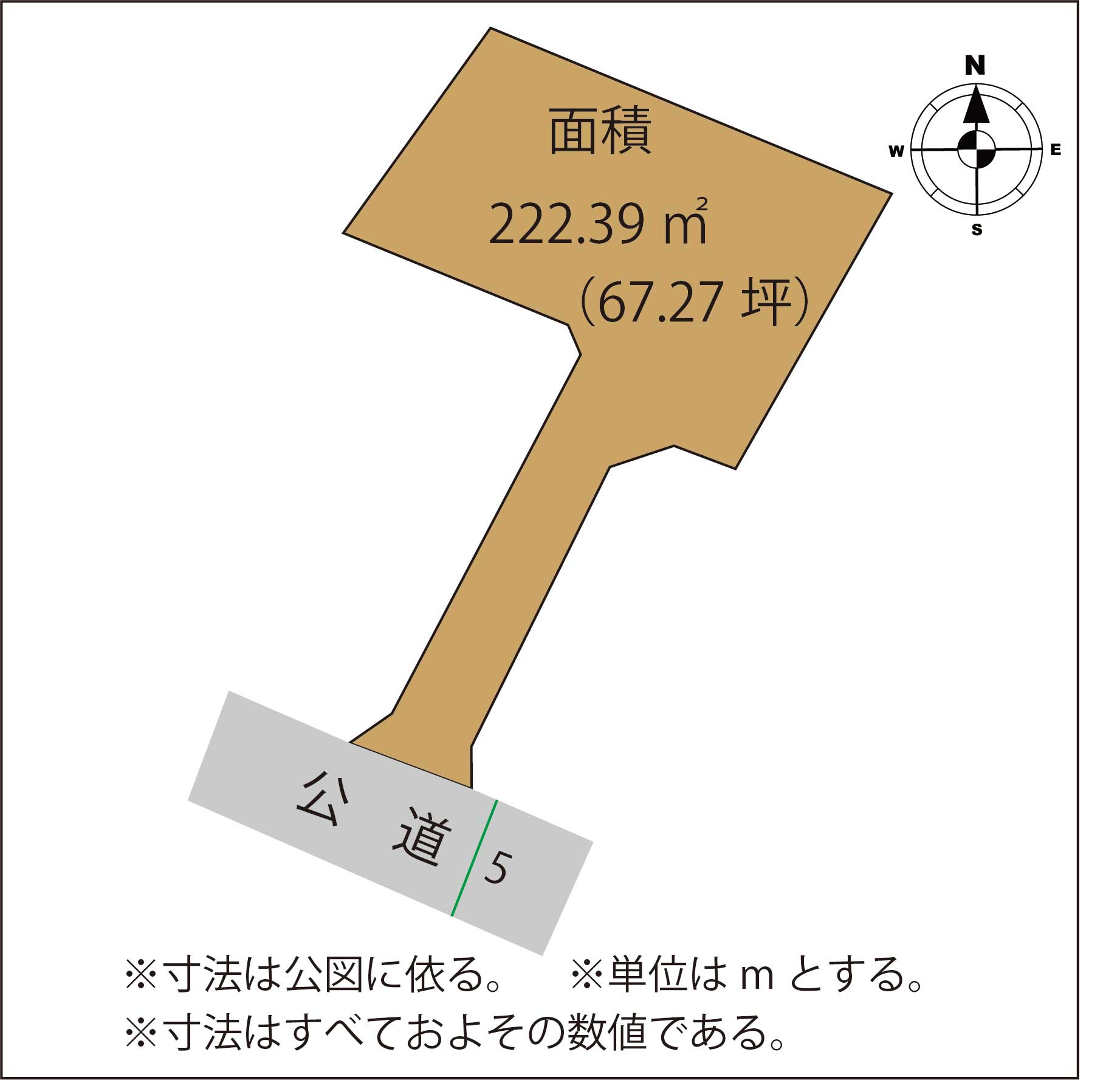 足利市山下町の売地の土地図