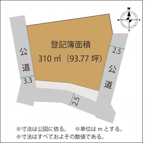 足利市多田木町の売地の土地図