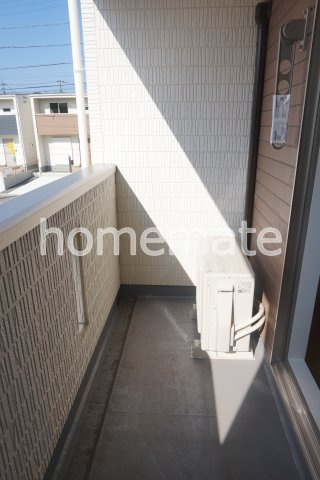 熊本市東区小山１丁目のアパートのバルコニー