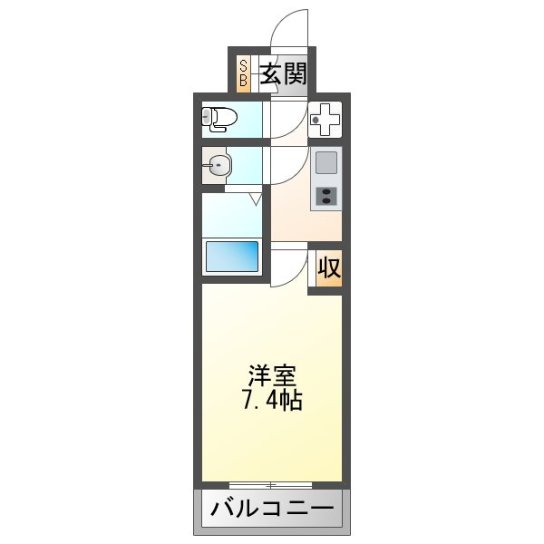 大阪市淀川区田川３丁目の賃貸マンションの間取り