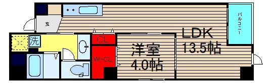 メゾンキコー靭本町の間取り