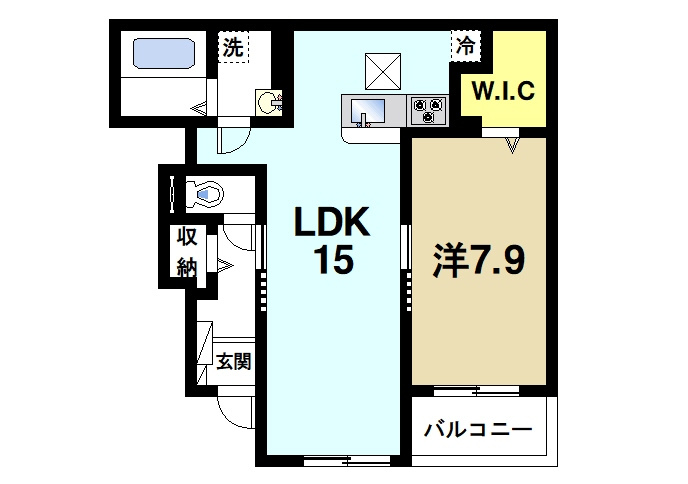 セレーノの間取り|1LDKのお部屋です