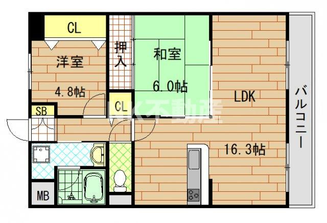 【間取り】 | エクセレント・バーツ（長瀬賃貸） | 間取りです