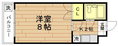 山岡マンションの間取り|間取り・左右反転