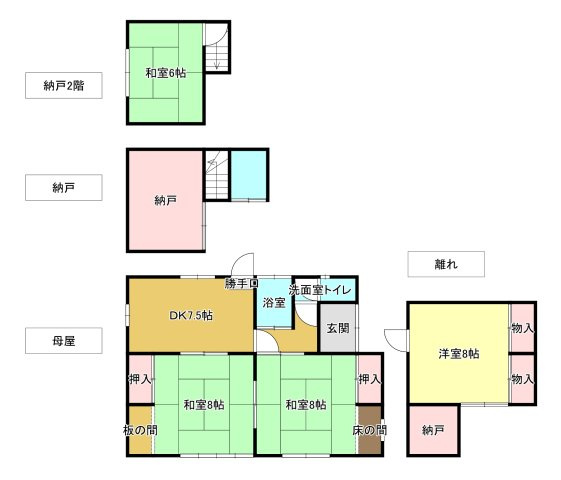 伊那市山寺土地　古家付きの土地図