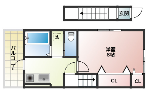 西明石テラスハウス２Fの間取り